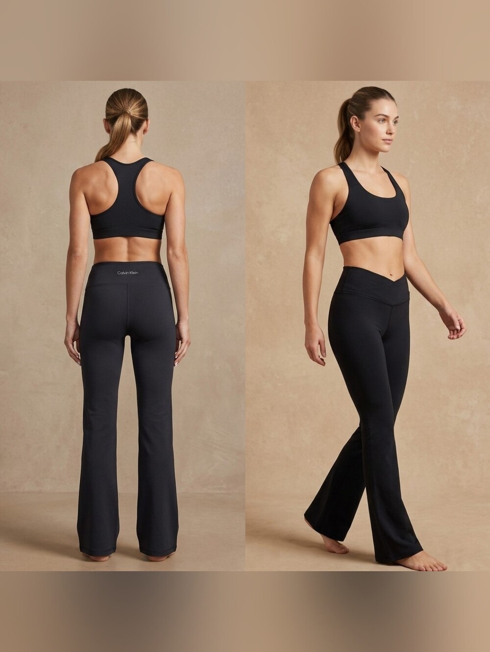 $70 Calvin Klein Womens Crossover Waist Flare Pants